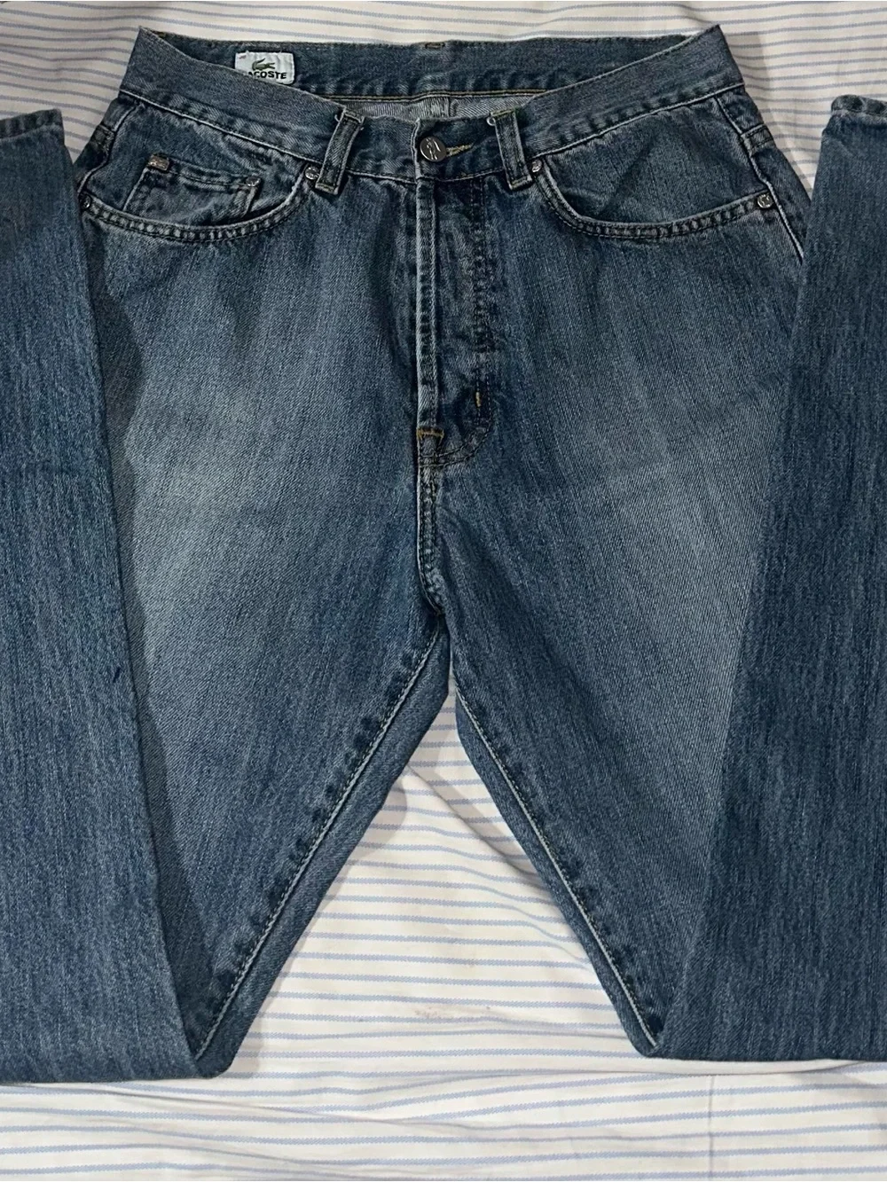 Lacoste Men's Straight Jeans in Blue Wash